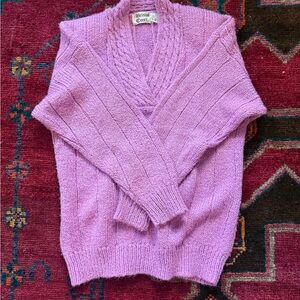 Vintage Orchid Colored Bristol Court V Neck Sweater